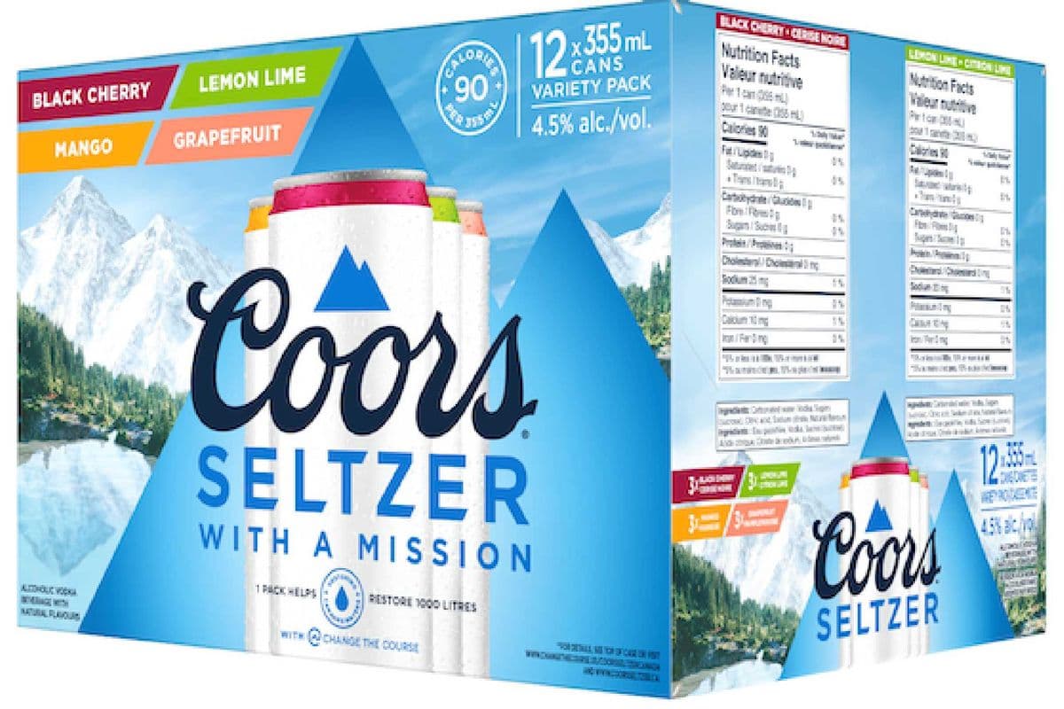 Coors Seltzer Splash Mixer (12 Pack Cans) (12 x 355 ml Cans)