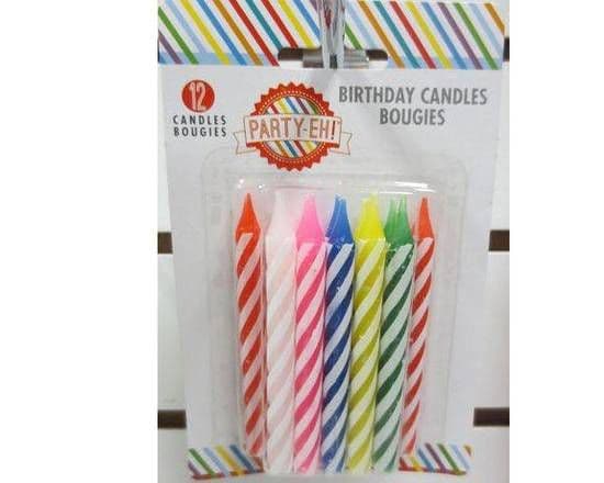 Uniqué Bougies pkg 12 / Unique Birthday Candles pack of 12