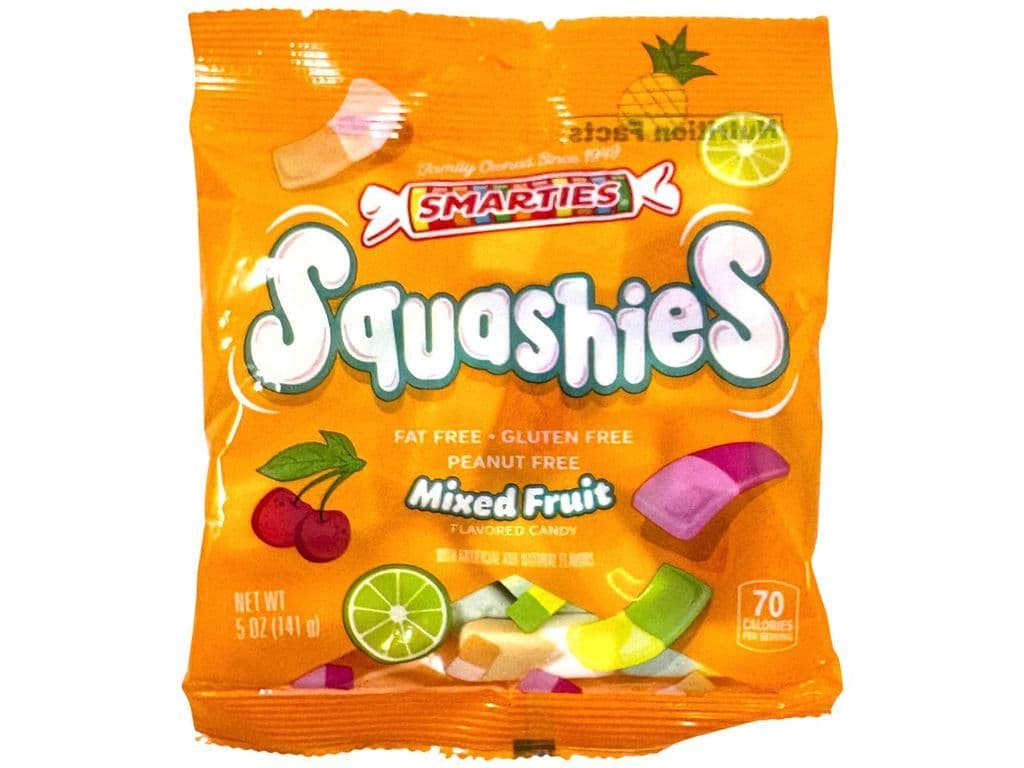Smarties Squashies Mixed Fruit Squishy Gummies UK 142g Berry, Citrus and More
