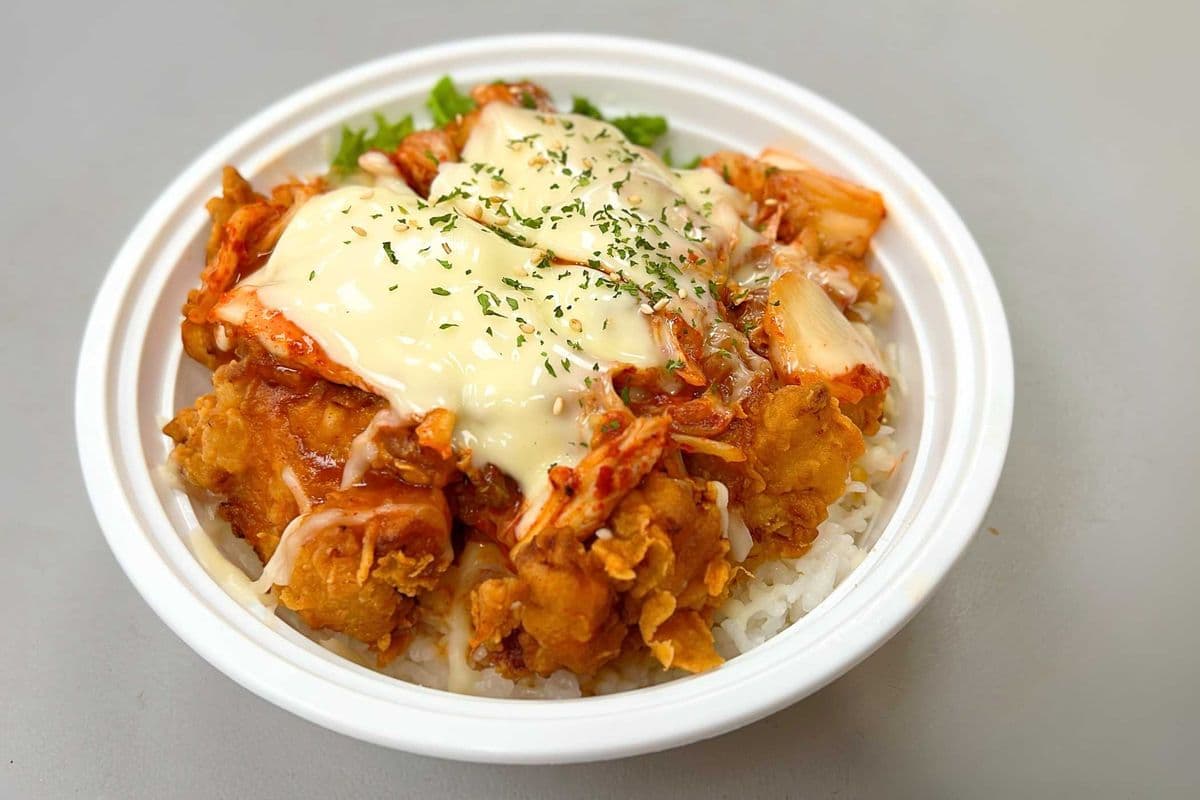 Kimcheese Fried Chicken Rice Bowl