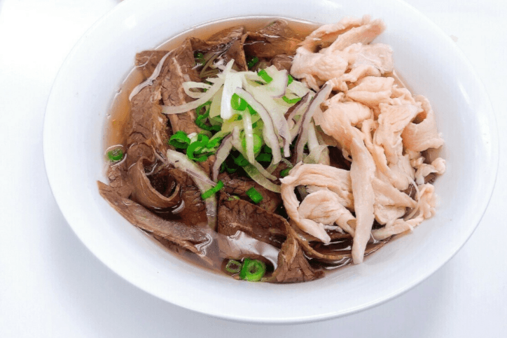 318. Well-Done Beef Chicken Rice Noodle Soup - Pho Ga Nam