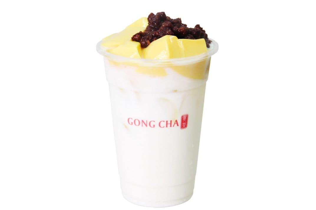 Fresh Milk with Red Bean and Pudding