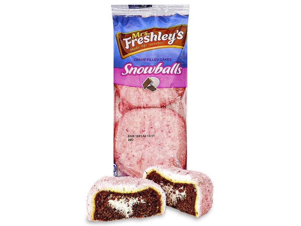 Mrs Freshleys Snowballs Coconut Creme Chocolate Sponge Cakes