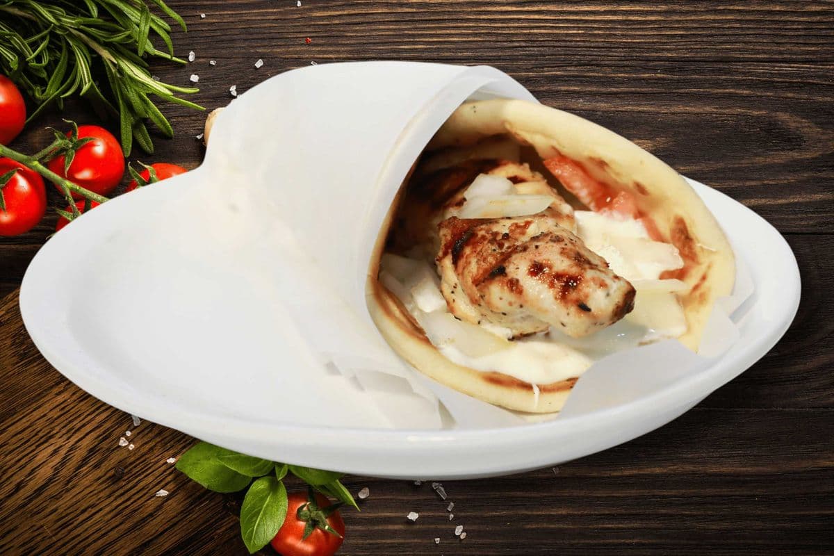 Chicken Souvlaki on a Pita