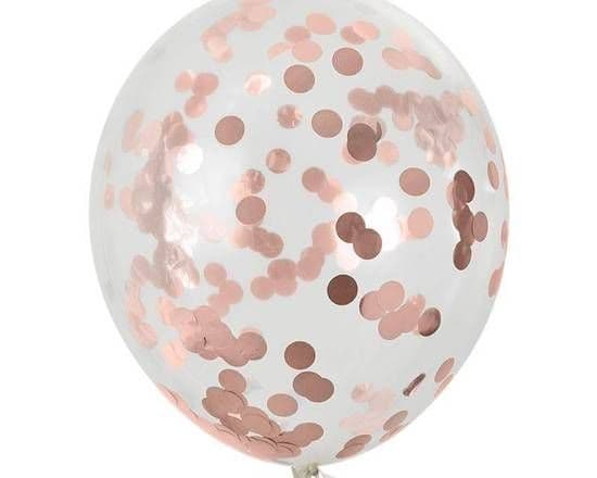 11" Clear Confetti Filled Latex Balloon( Qty 1) - Gold Confetti