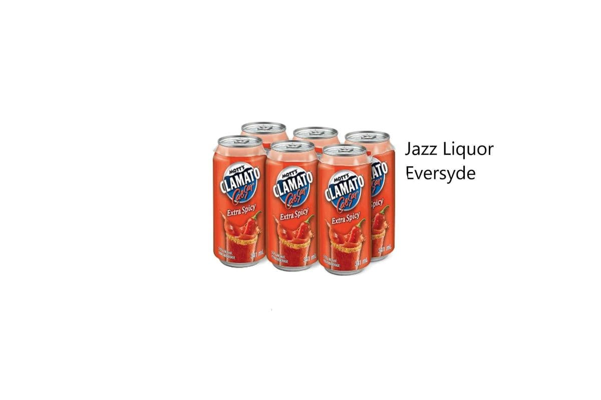 MOTT'S CLAMATO CAESAR EXTRA SPICY CANS (1 x 6x341ML)