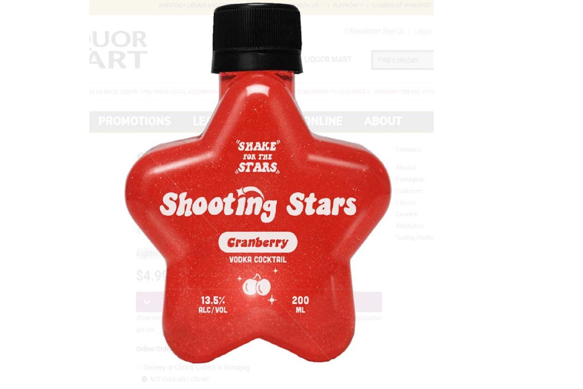 Shooting Stars Cranberry Vodka Cocktail (1 x 200 ml bottle)