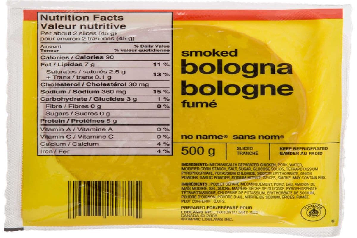 No Name Smoked Sliced Bologna 500g