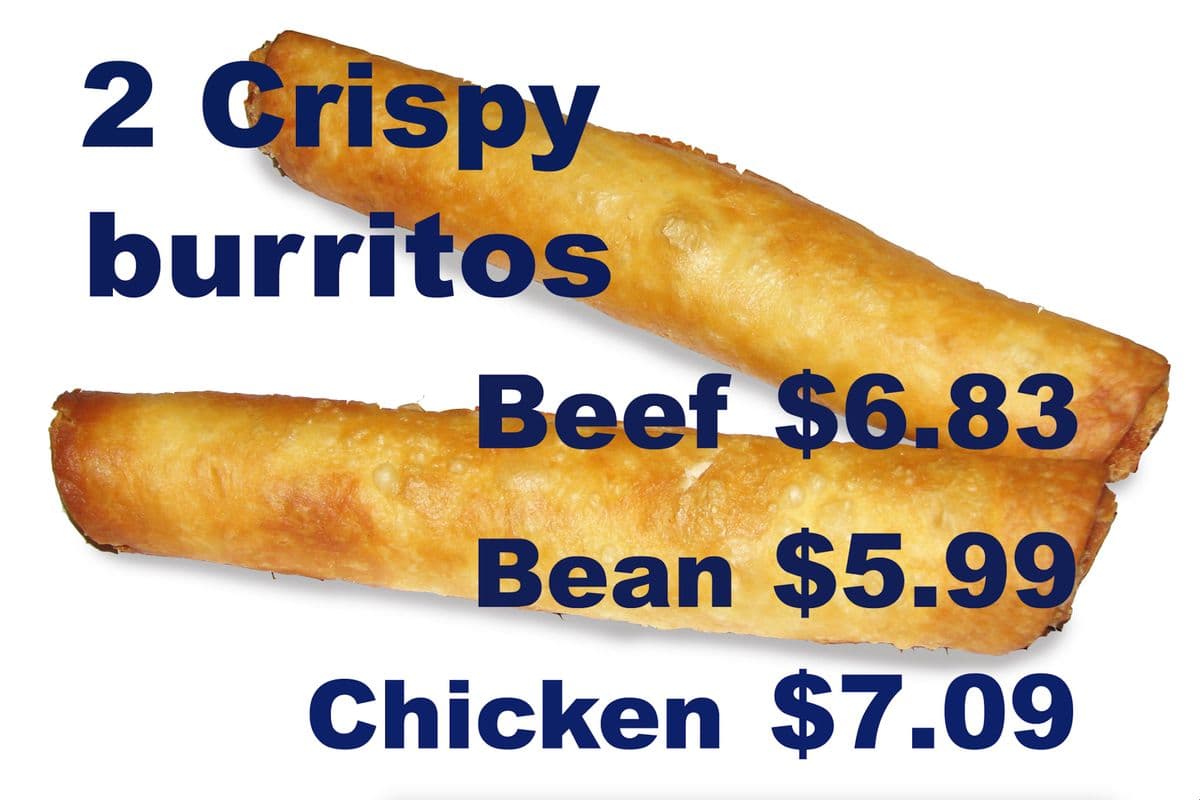 2 Rolls of Veggie Crispy Burritos
