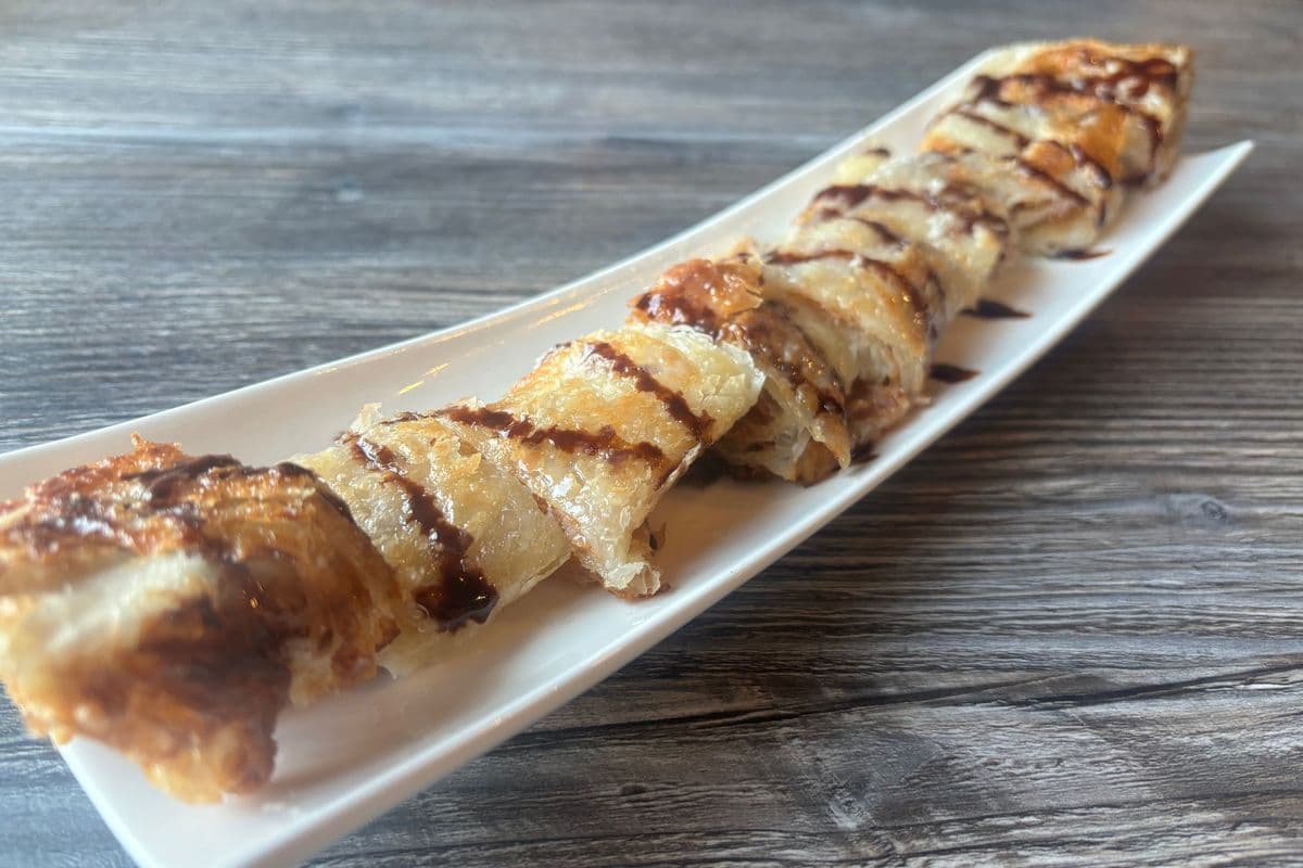 Roti rolls with condensed milk