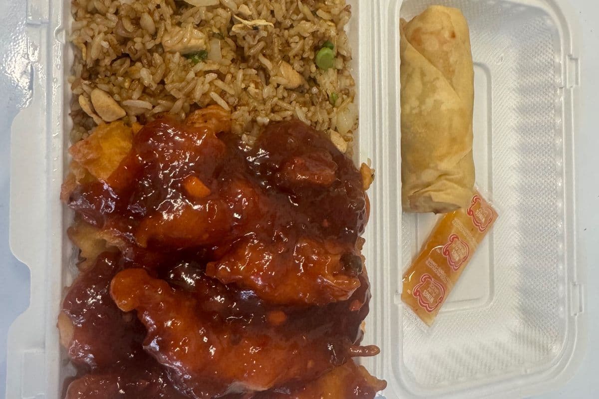 C4. Spring Roll, General Tao's Chicken, and Chicken Fried Rice