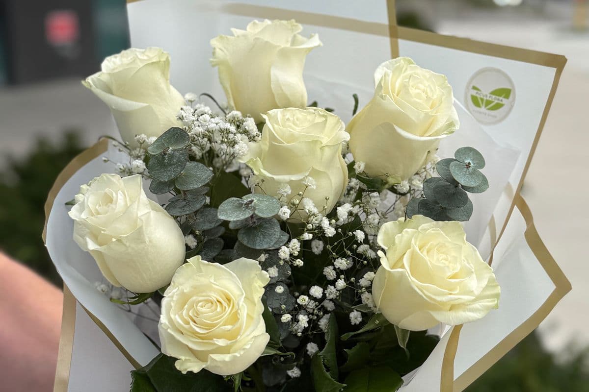 Classic White Roses Bouquet