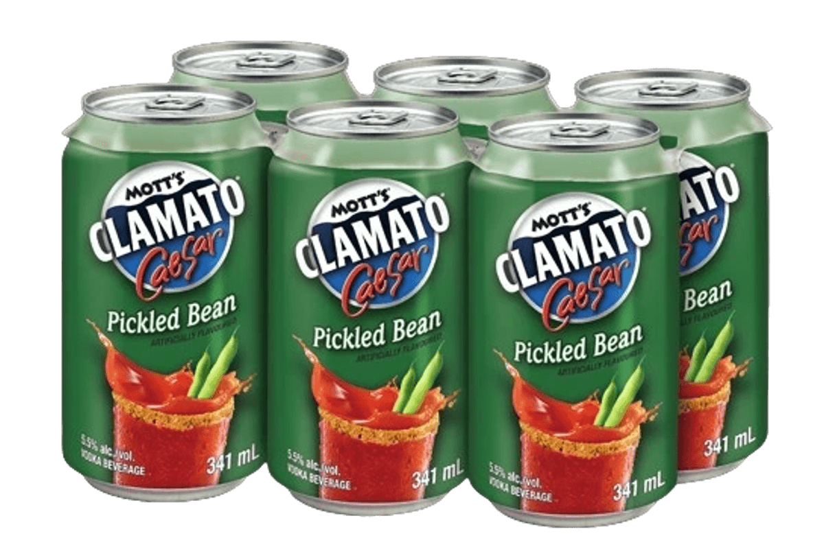 Motts Clamato Caesar Pickled Bean 341ml 6pk Can