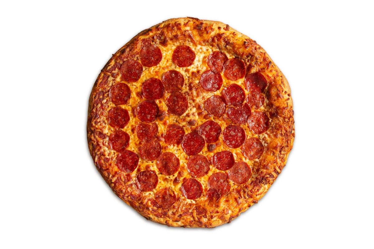 Large Dry Cured Pepperoni (on top of cheese) Pizza