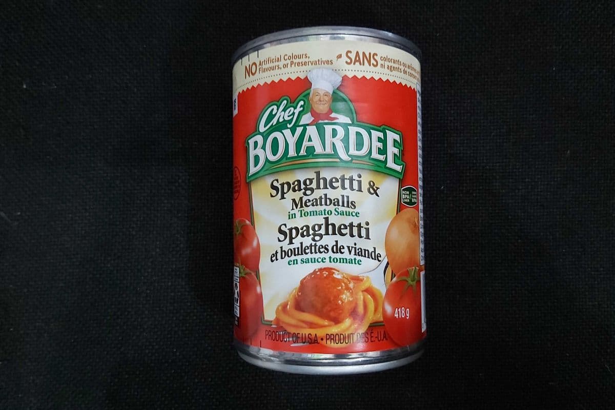 Chef Boyardee jumbo spaghetti et boulettes de viande / Spaghetti and meatballs