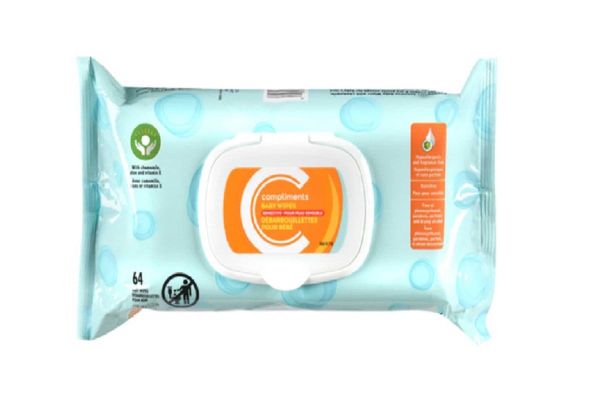 Compliments Baby Wipes (64 Wipes)