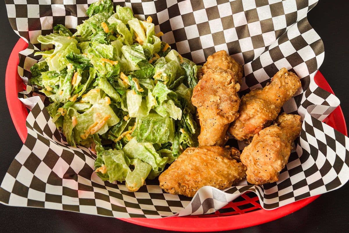 Wings (Five Pieces) and Caesar Salad Combo