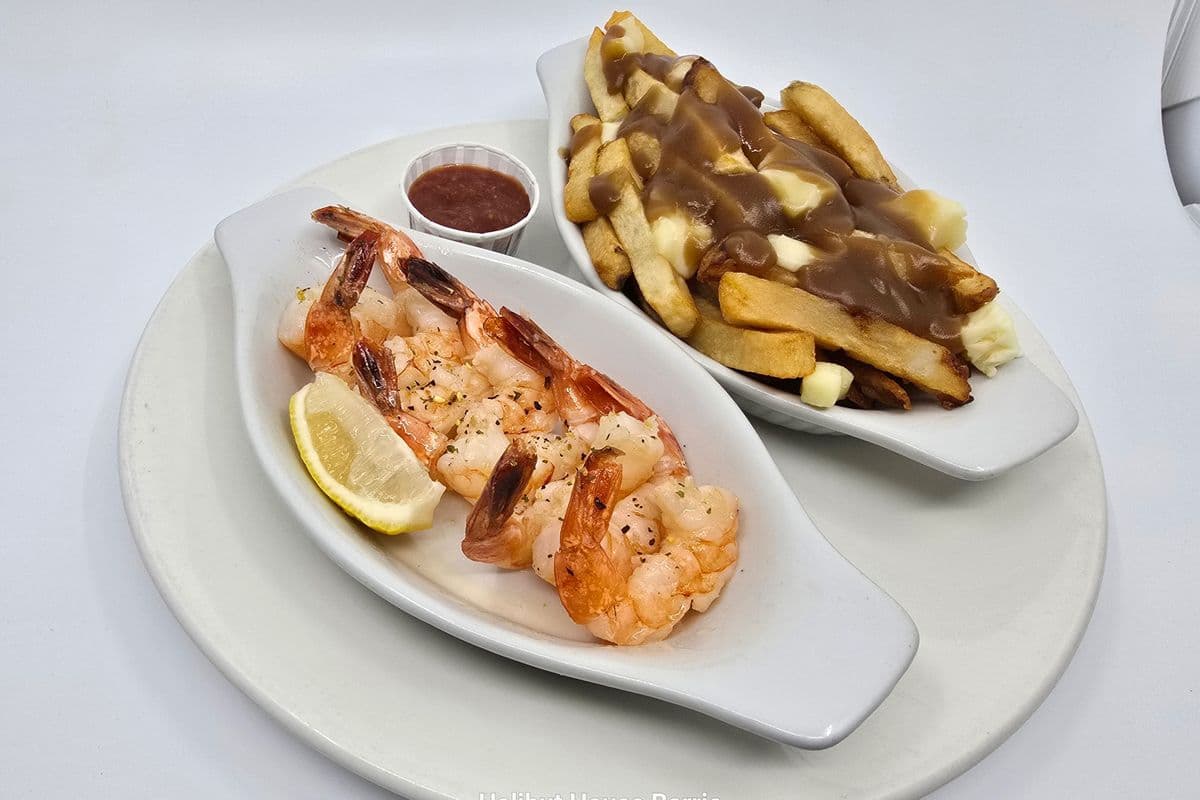 Grilled Shrimp with Poutine