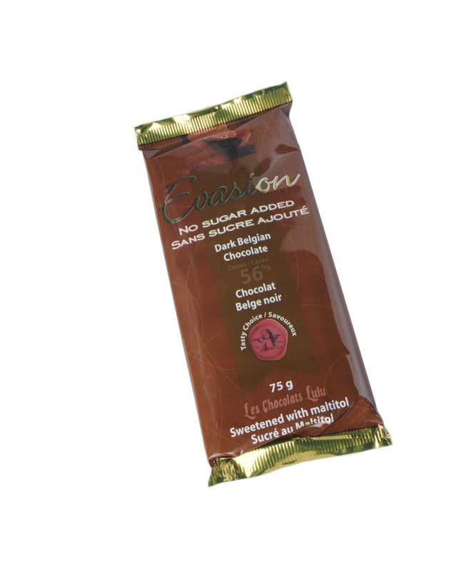 Barre de chocolat sans sucre ajouté / No Sugar Added Chocolate Bar (75g)