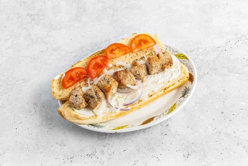 Pork Souvlaki on a Bun