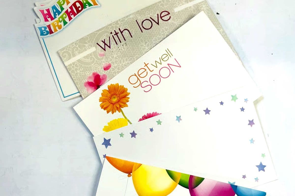Business Card-Sized Greeting Card and Message