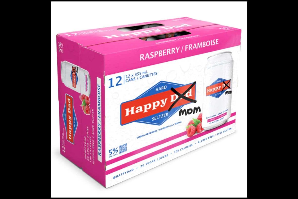 Happy Dad “Mom” Hard Seltzer Raspberry (12 x 355ML)