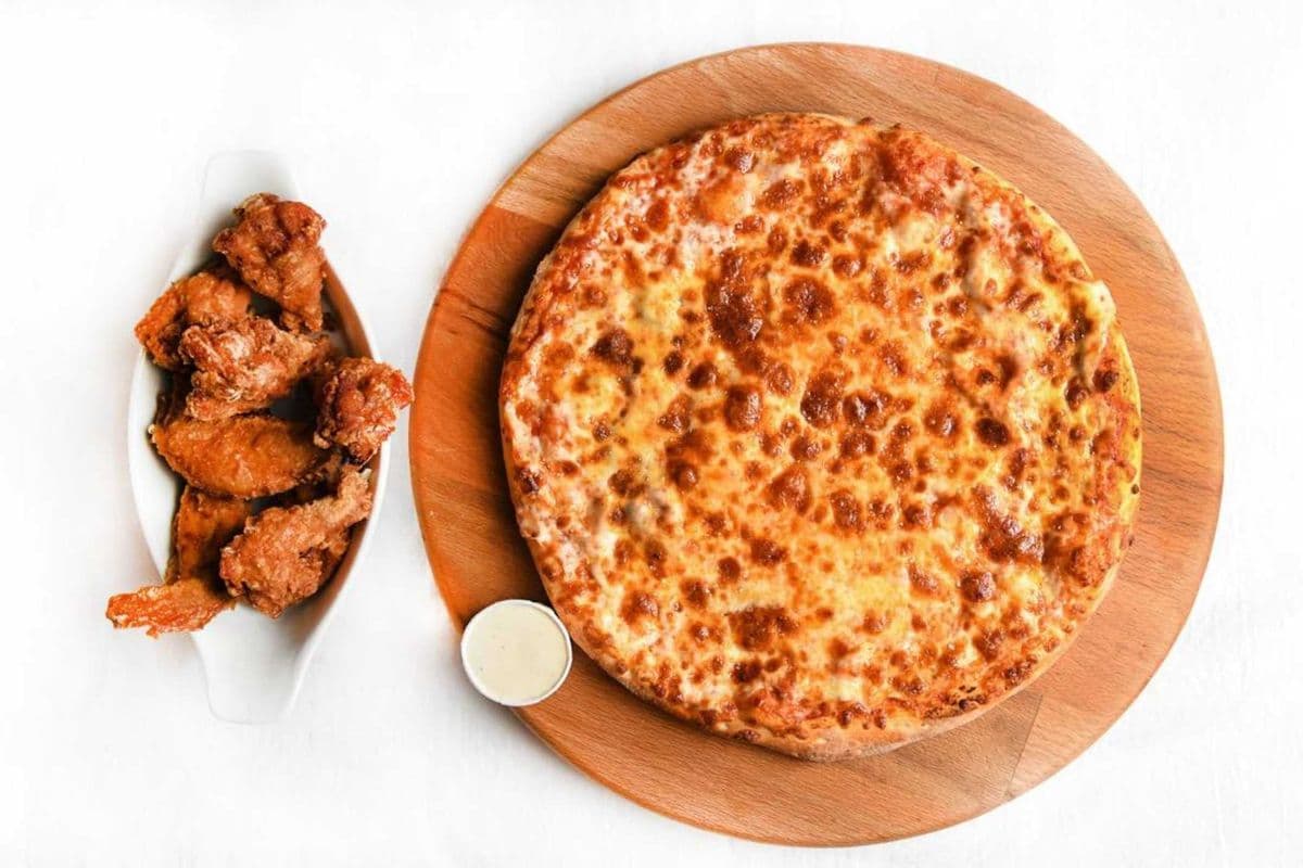 One X-Large Cheese Pizza and 16 Wings