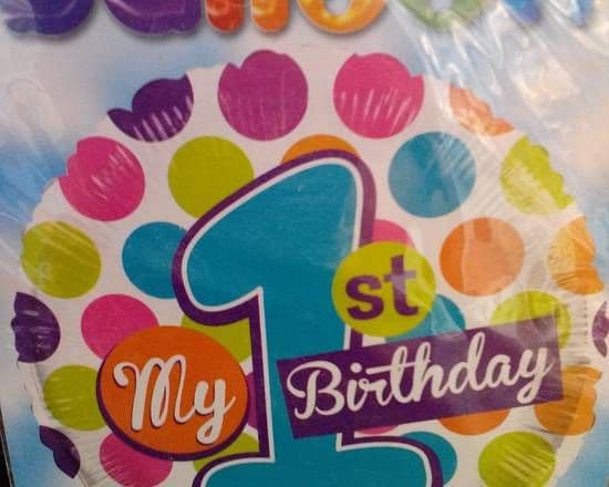 18" Round Foil Balloons (1st Birthday)