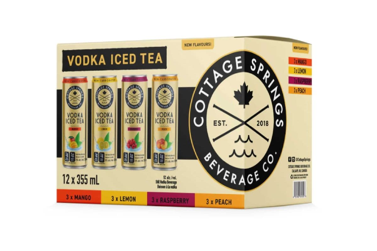 Cottage Springs RTD Iced Tea Variety - Can 355ml Sleek - 12 Pack (12 x 355 ml)