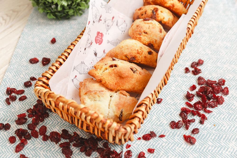 6 Lemon Cranberry Scones