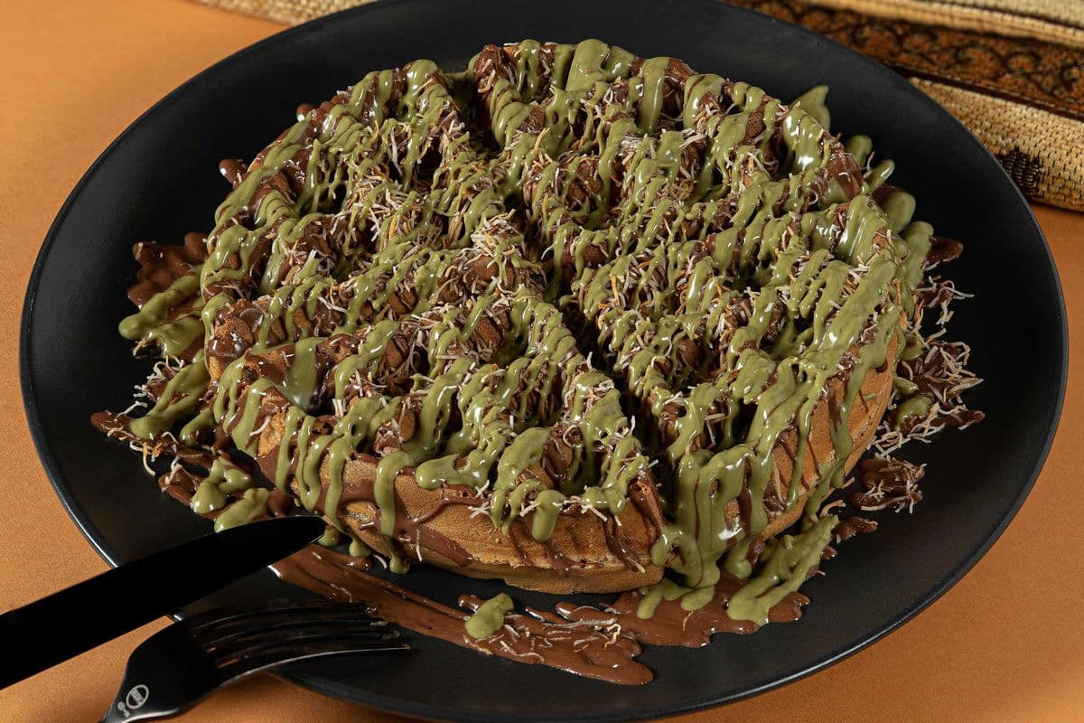 Dubai Chocolate Waffles