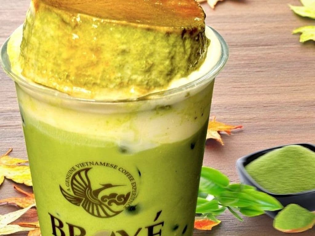 Matcha Dulce de Leche Flan Latte