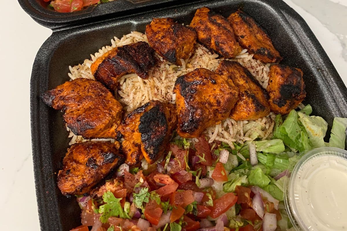 Tandoori Chicken Kabob plate