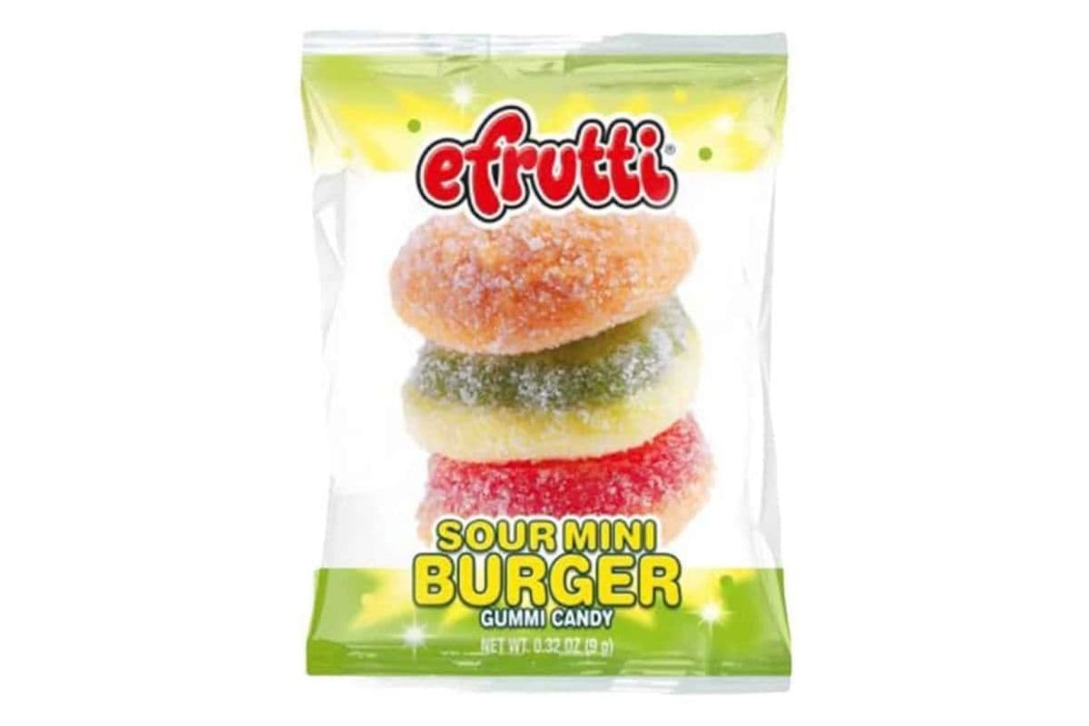 E Frutti Gummi Sour Mini Burgers