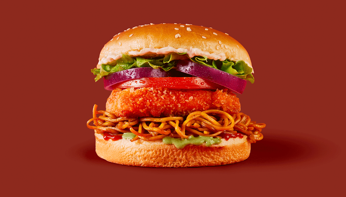 Paneer Noodle Burger