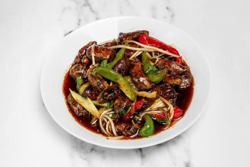 C13. Sizzling Black Mushroom and Vegetables