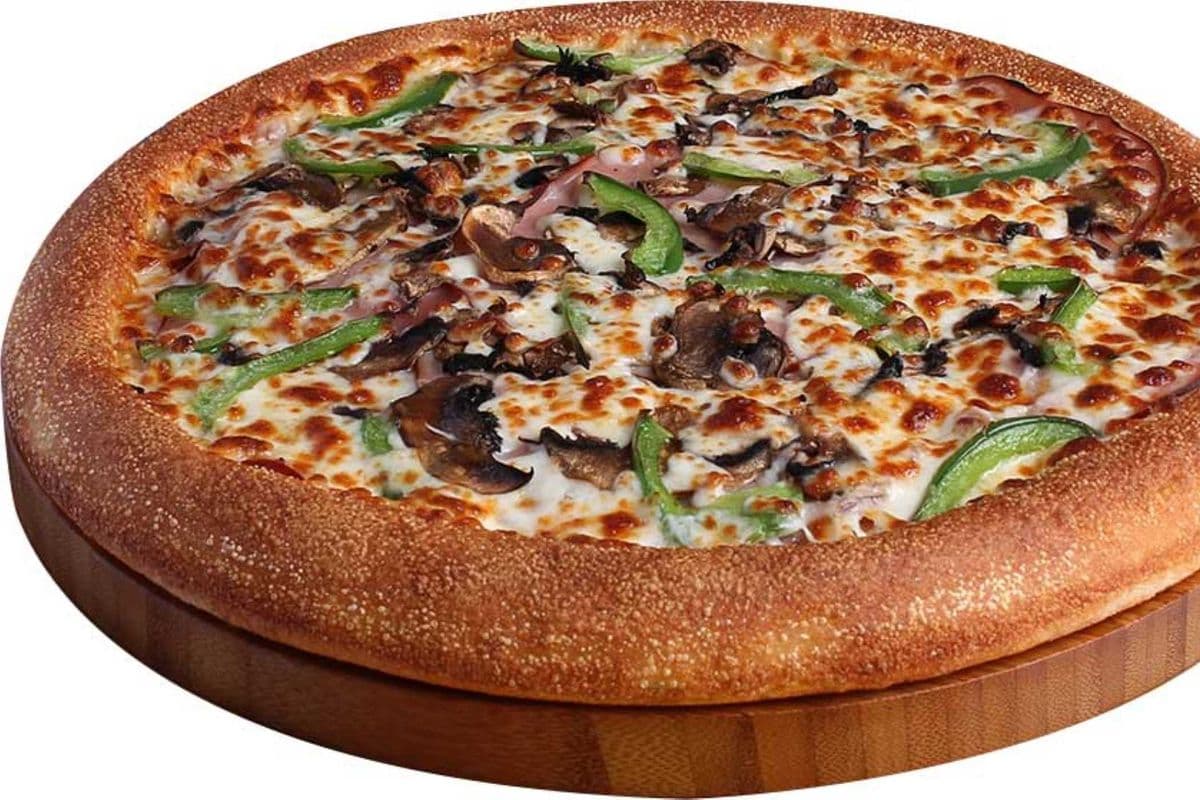 12" Ham, Mushroom, Green Pepper (First Pizza)