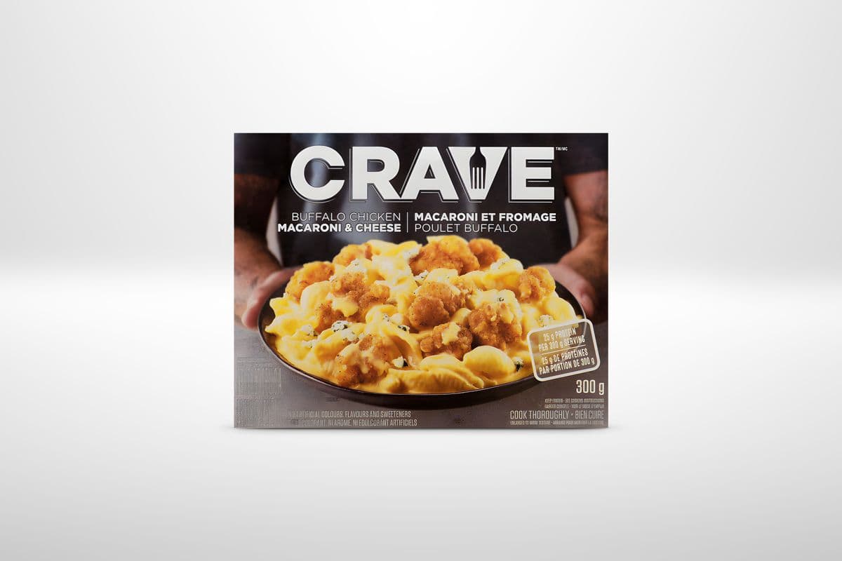 CRAVE Buffalo Chicken Mac & Cheese Frozen Meal (300 g)