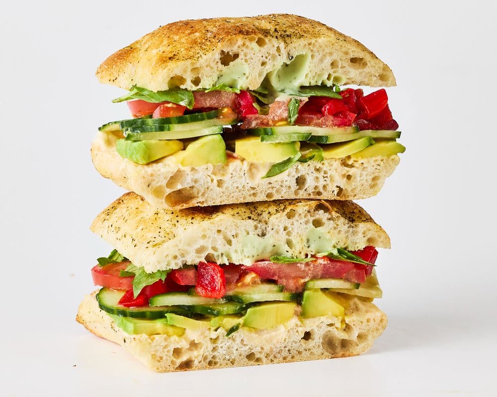 Veggie Hummus Focaccia 