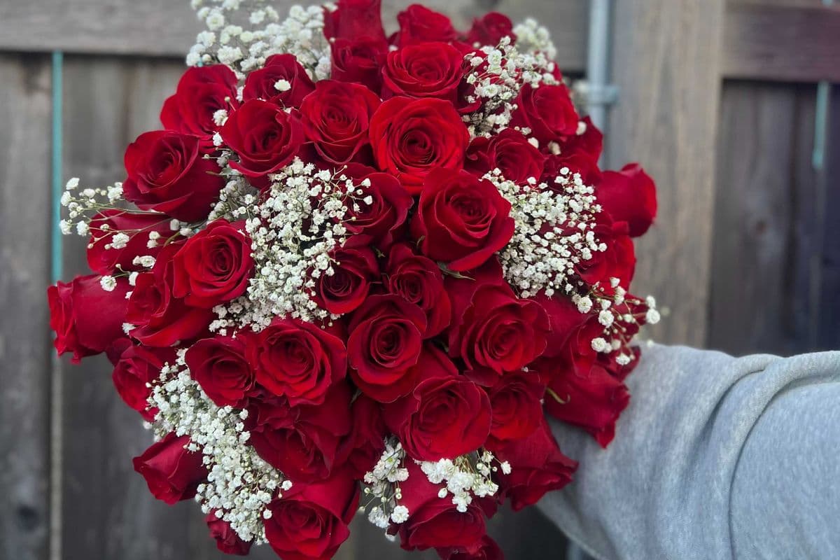 Valentine Rose Arrangement -48 roses