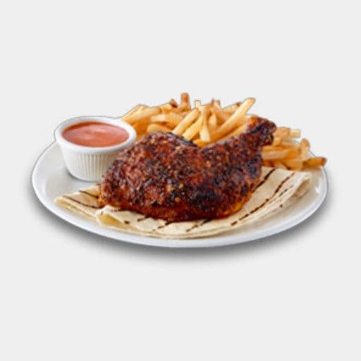 Repas quart de poulet cuisse saveur piri piri / Quarter chicken leg meal piri piri flavor