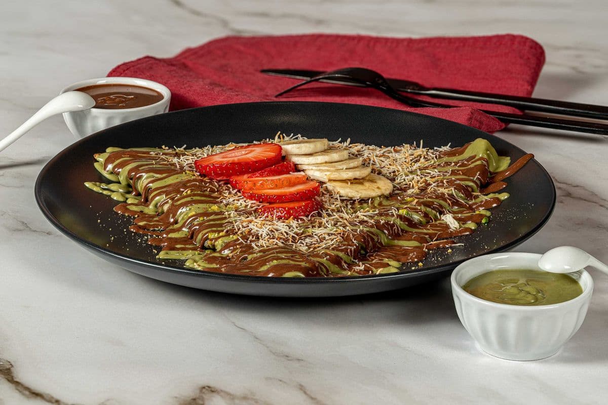 Strawberry Banana Dubai Chocolate Crepe