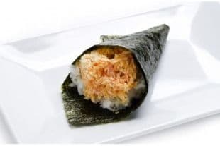 H13. Spicy Salmon, Tuna, or Crab Hand Roll (1 pc)