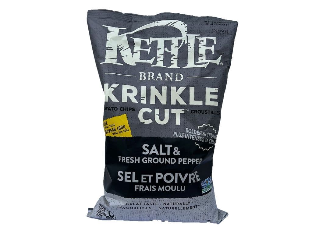 Kettle chips krinkle cut salt & fresh pepper 128g