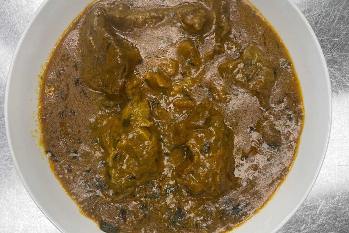 Ogbono soup with garri