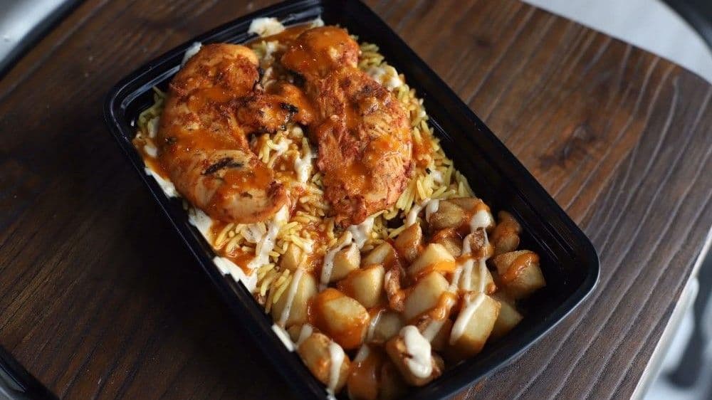 Rice with Peri Chicken and Home Fries