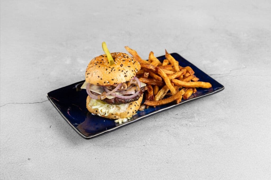 Swiss Mushroom Melt Burger