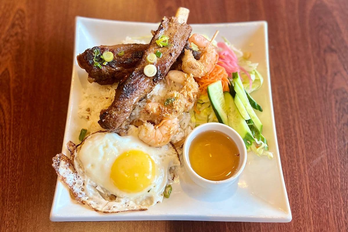 Vietnamese Pork Ribs Rice Plate