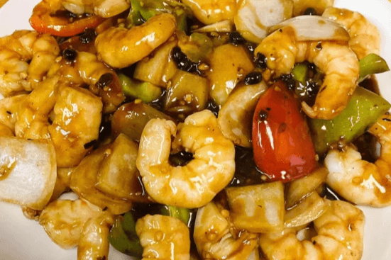 Prawns with Garlic and Black Bean Sauce (18 pcs)