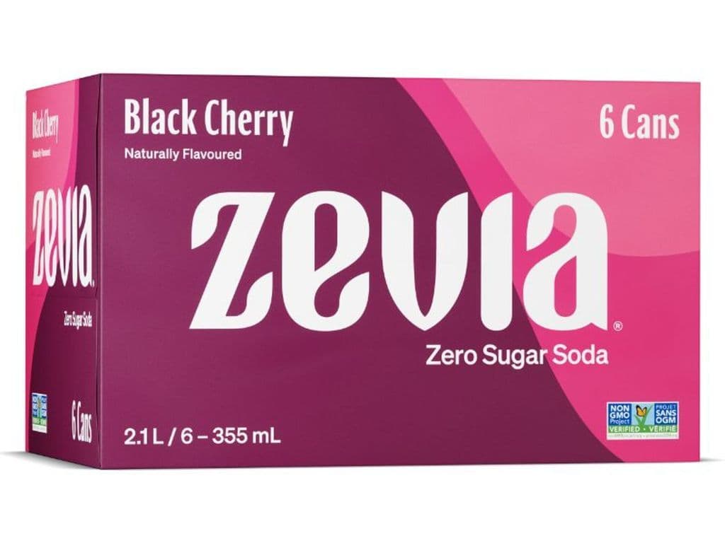 ZEVIA SODA BLACK CHERRY ZERO SUGAR 6X355ML